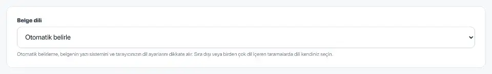 PDF OCR: Taramayı aranabilir yaparken. Taranmış bahçe duyurusu için OCR ayarları gösteriliyor.